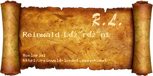 Reinwald Lóránt névjegykártya
